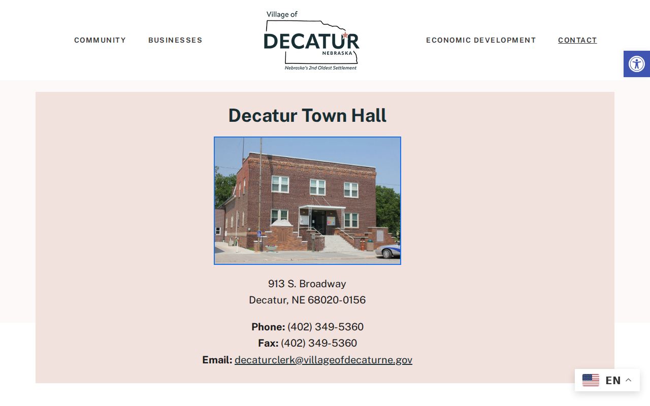 Decatur Burt County court docket city administrative contact source