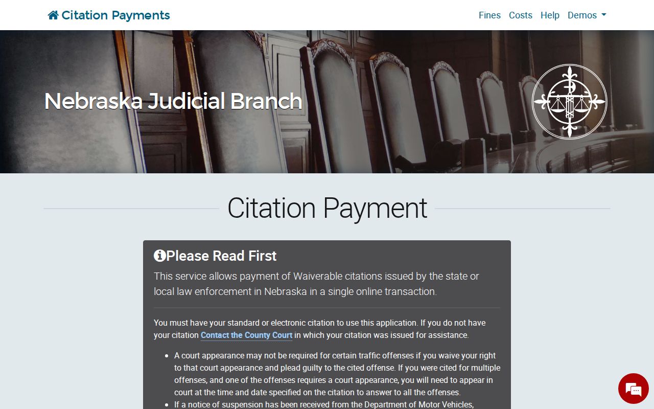 Burt County traffic ticket citation payment court-date warning