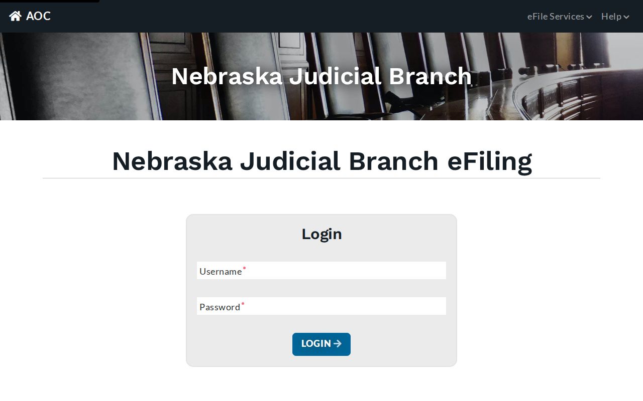 Burt County case search eFiling login separate from public court record lookup