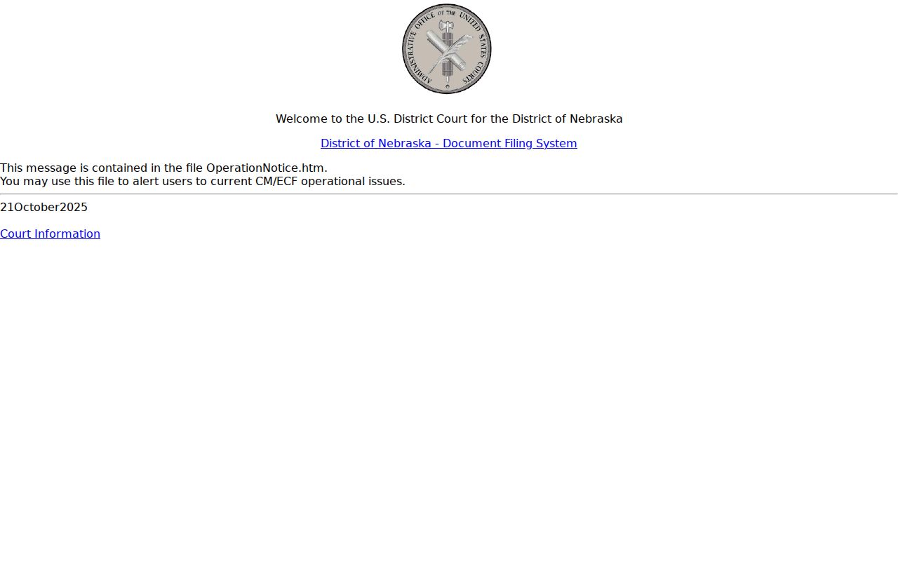 Burt County court docket federal system source