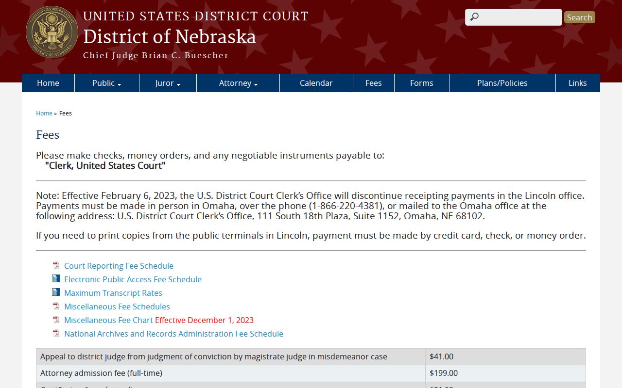 Burt County court docket federal fee source