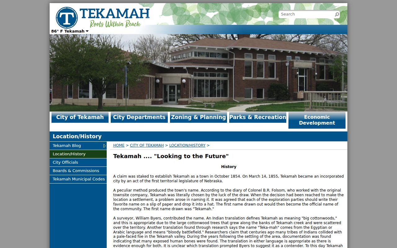 Tekamah Burt County court docket courthouse history source